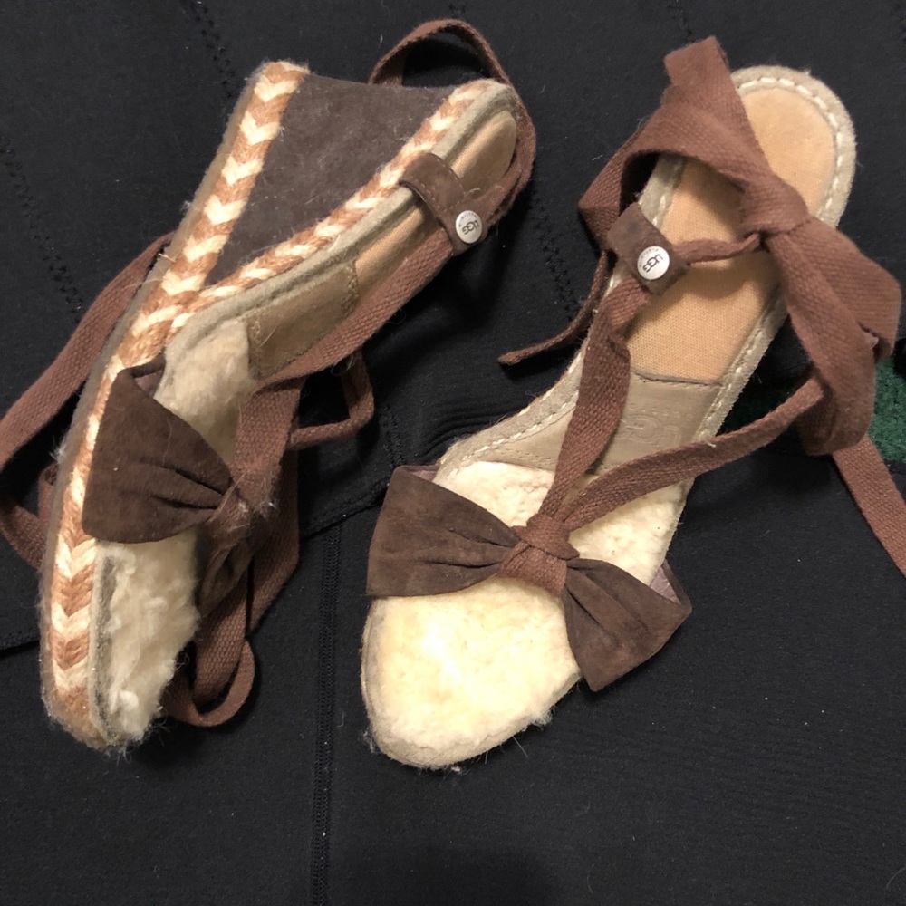 UGG Lace-up Wedge Sandals